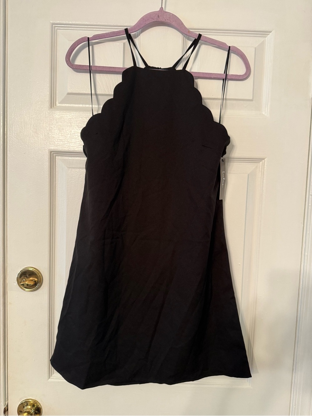 Lulu's Black Scallop-Edge Mini Dress